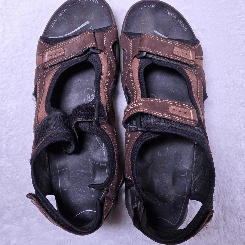 ECCO Yucatan Mens 46 Brown Hiking Sport Sandals Receptor Technology
